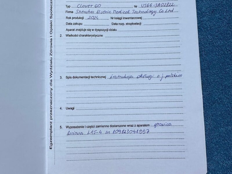 Nowy aparat USG Wisonic Clover 60 z drukarką Sony UP-X898MD